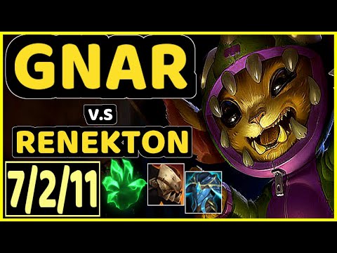 GNAR vs RENEKTON - 7/2/11 KDA TOP GAMEPLAY - EUW Ranked MASTER
