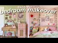AESTHETIC ROOM MAKEOVER Tour Painting Diy Decor Pink Green Theme Cozy Pinterest Inspired