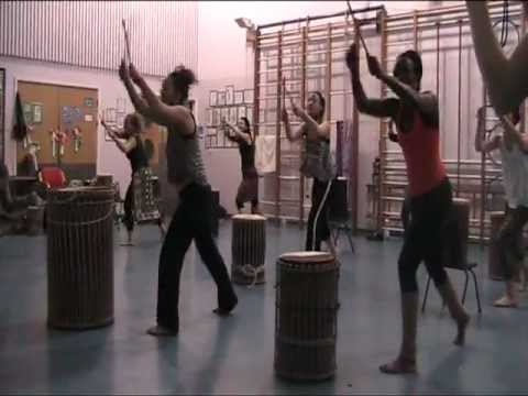 Saskia Bakayoko Kuku dance with dunduns, first group