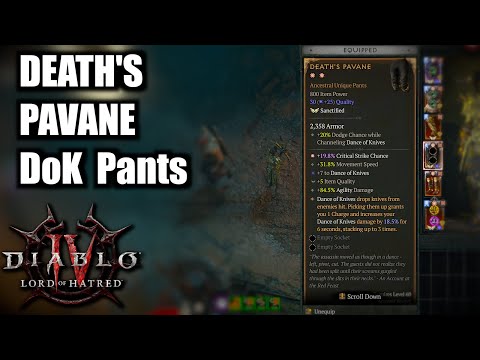 New Dance of Knives Unique Death's Pavane Showcase - Diablo 4 Season 11  #diablo4