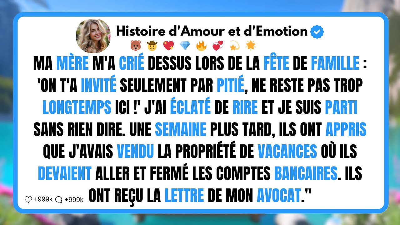 Ma mère m'a dit : 'Ta sœur a des enfants et a plus besoin de ta maison que toi ! Tu as 24 heures...