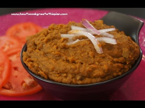 Ethiopian Food - Vegan Spicy Mushroom & Mung Bean Pate recipe - Amharic English Berbere injera