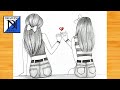 How to draw a Girls Best friends (Bff) || Pencil sketch for beginner || girl friendship drawing