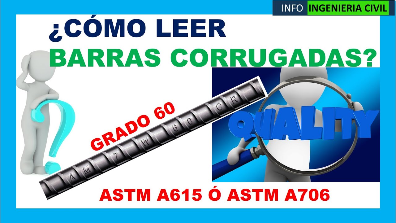 🔶 Como LEER barras corrugadas de acero | Acero Grado 60 | ASTM A615 & ASTM A706