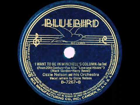 1937 Ozzie Nelson - I Wanna Be In Winchell’s Column (Ozzie Nelson, vocal)