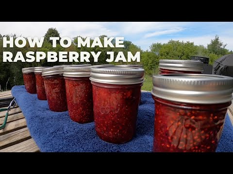 How to Make Raspberry Jam  with Garden Raspberries from our Three Acre Homestead
