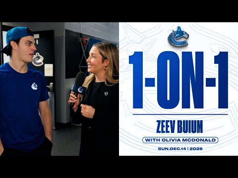 Zeev Buium 1-on-1 | Vancouver Canucks at New Jersey Devils (Dec 14, 2025)