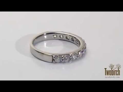 1 Carat Twelve Stone Round Pave Set Wedding Band - TwoBirch -TB-WR-0029-WG-L