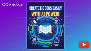 OneDoc AI Review 2026: The Ultimate Game Changer for E Book Creation!