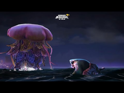 VETERAN GREAT WHITE SHARK NEW LIVE EVENT (ALL !! SHARK VS GIANT JELLYFISH) - Hungry Shark World