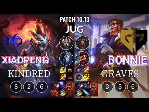 DMO Xiaopeng Kindred vs GEN Bonnie Graves Jungle - KR Patch 10.13