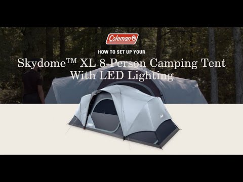 How to Set Up Your Coleman Skydome™ 8-Person Camping Tent XL with LED Lights & Rainfly