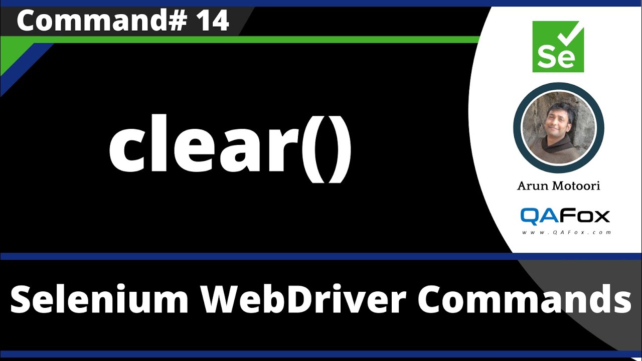 clear() Command - Selenium WebDriver