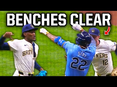 Brewers vs Phillies Fight | Epic Bench Clearing Brawl | MLB