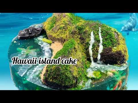 Jelly island cake / Hawaii Island Cake / Cake trend 2021 / No bake cake