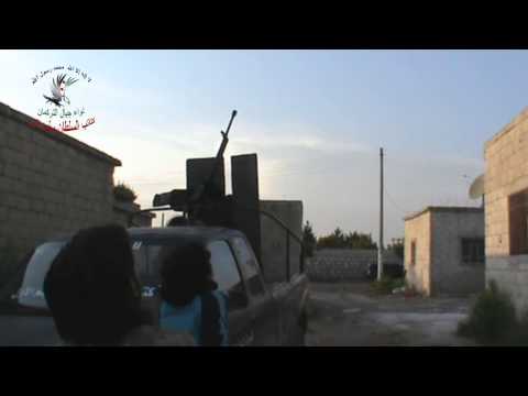 التصدي للطيران المروحي في محيط مطار منغ العسكري بواسطة رشاش 14 من قبل كتائب السلطان سليم الأول