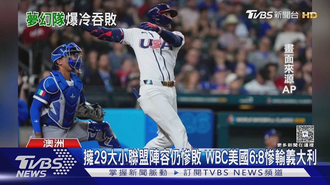 影音/擁29名大小聯盟陣容仍慘敗 WBC美國6:8慘輸義大利