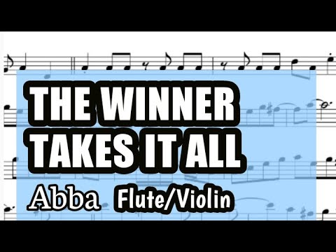 The Winner Takes It All Flute Violin ABBA Sheet Music Backing Track Play Along Partitura