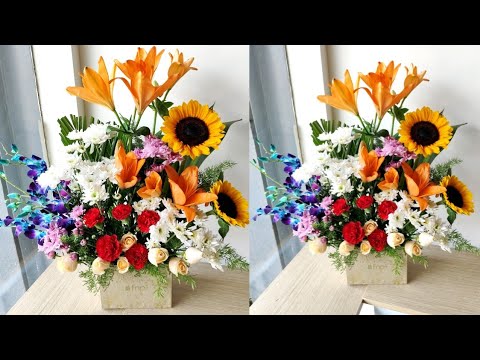 How To Make A flower Arrangement ( Attractive ) flower bouquet Arrangement ideas | florist Subro