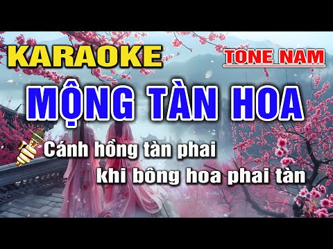 Karaoke Mộng Tàn Hoa Tone Nam I Karaoke 2024 Dễ Hát Nhất I Karaoke Lâm Hiền