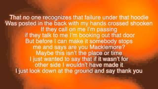 macklemore starting over lyrics on screen