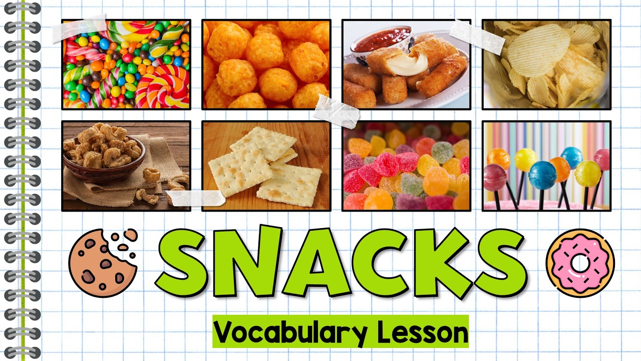 Vocabulario de Bocadillos en Inglés - Snacks | Food Vocabulary Lesson | Lección de Comida en Inglés