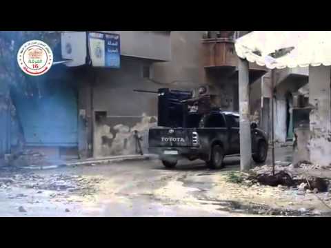 استهداف قوات النظام برشاش 14.5 من قبل الفرقة 16 مشاة على جبهة الأشرفية في مدينة حلب