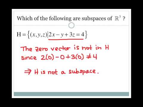 Section 2.8 Subspaces