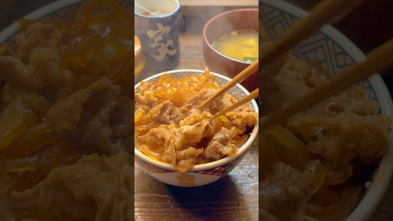 最高の牛丼を深夜にすするんだよ。