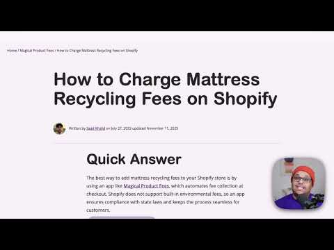 How to Add Mattress Recycling Fees to Shopify