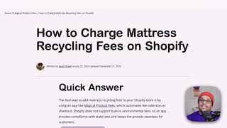 How to Add Mattress Recycling Fees to Shopify