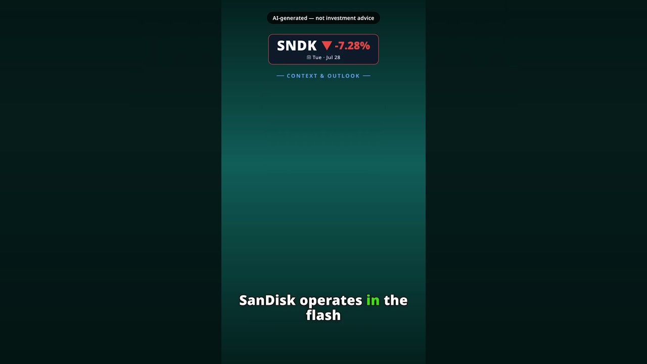 Por que a ação da Sandisk desce hoje? SNDK -7.28% (28 jul)