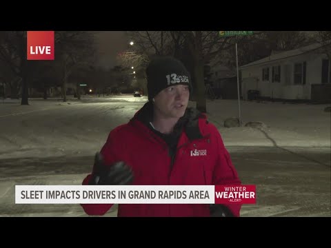 Grand Rapids roads slick with ice following winter storm