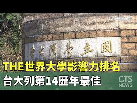 THE世界大學影響力排名　台大列第14歷年最佳