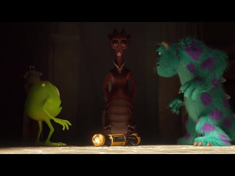 Mike and Sulley destroying Hardscrabble's scream canister scene (Monsters University 2013)