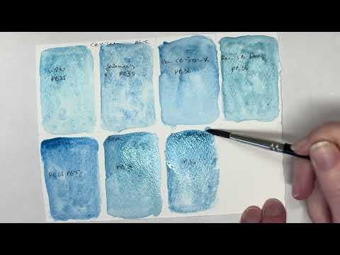 Cerulean blue (PB35 & PB36) watercolour comparison: Why are they all so lovely in their own way?