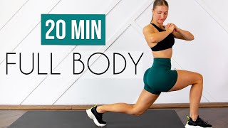 20 MIN FULL BODY WORKOUT - Apartment & Small Space Friendly (No Equipment, No Jumping)