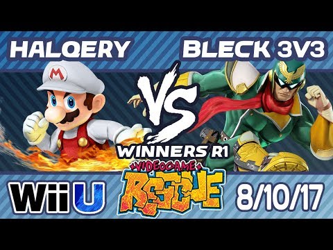 Video Game Rescue 8/10/17 - Halqery (Mario, Jigglypuff) vs. Bleck3v3 (Cpt. Falcon, Ryu) - WR1