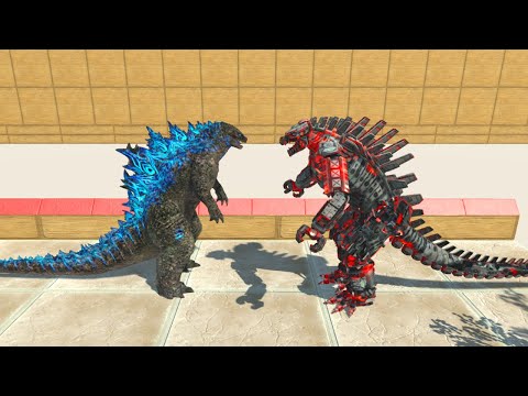 Godzilla 2021 vs Mecha Godzilla Death Run | Animal Battle Revolt Simulator