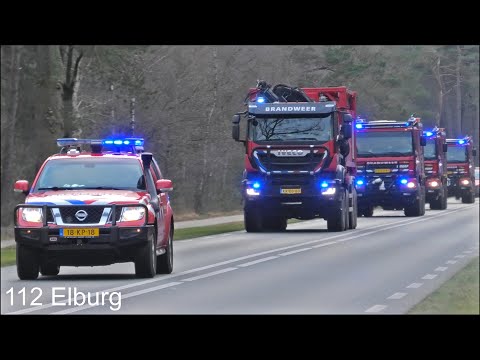 [6X PRIMEUR] Defensie brandweer A.S.K. 't Harde met spoed voor een pelotons verplaatsingsoefening