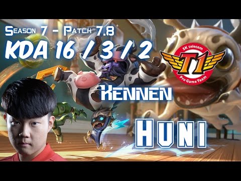SKT T1 Huni KENNEN vs FIORA Top - Patch 7.8 KR Ranked