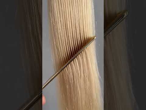 Волосся для стрічкового нарощування, 50 см, пряме, 40 пасм, світлий блонд (613) video