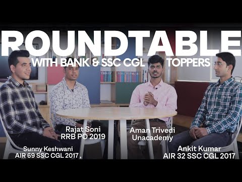 Roundtable E03 - SSC CGL vs Bank PO Preparation - Ankit & Sunny (SSC CGL Toppers) and Rajat (RRB PO)