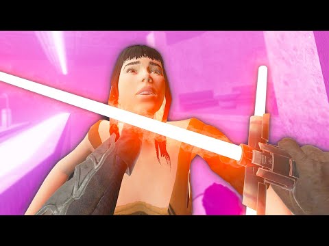 CUTTING YOUNGLINGS IN HALF WITH DEADLY LIGHTSABER In Virtual Reality - Blade and Sorcery VR Mods