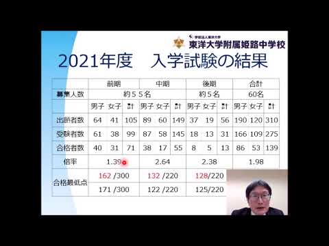 2021年度入試について｜東洋大学附属姫路中学校第1回学校説明会｜東洋大姫路中学20210626