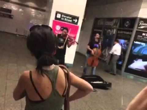Cello and Violin -Times Square NYC