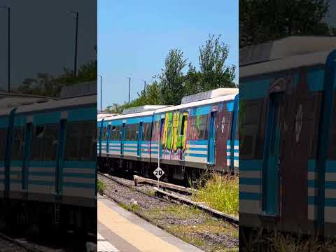 Coche del Sarmiento grafiteado en su totalidad saliendo de #moreno #shorts #buenosaires #travel #ba