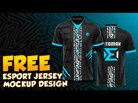 FREE ESPORTS JERSEY MOCKUP DESIGN (FREE TSHIRT MOCKUP PSD with PATTERN V-NECK)