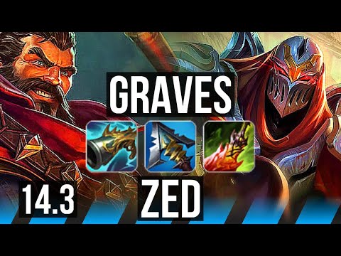 GRAVES vs ZED (MID) | Quadra, 600+ games, Dominating | BR Challenger | 14.3