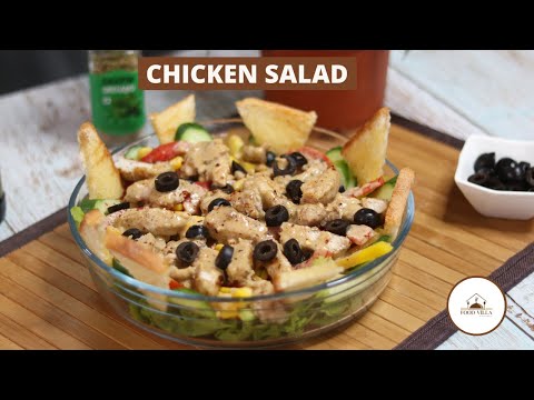 Chicken Salad Recipe Tossed with Tahini Dressing-A Low-Calorie,Healthy Version of Your Favorite Meal